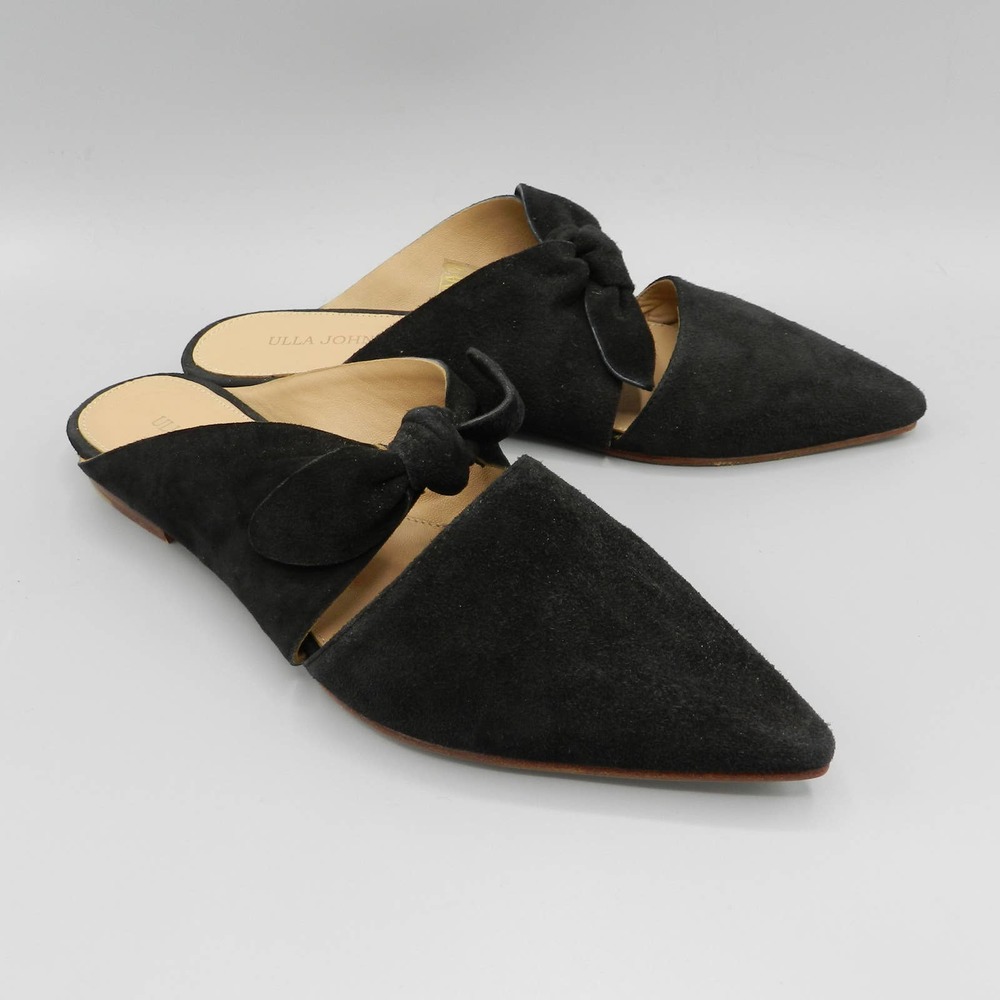 Ulla Johnson Lilo Babouche Suede Mules Sz 38 Black